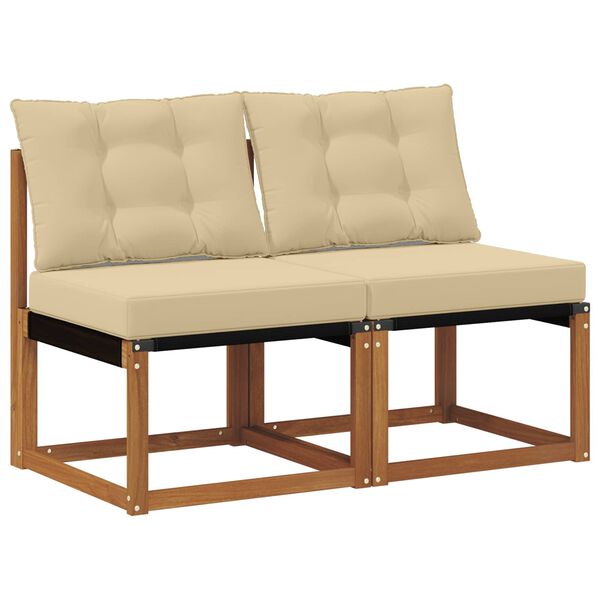 vidaXL 2 Pieza Sof&aacute; central de exterior