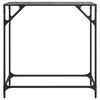 vidaXL Mesa consola con superficie de vidrio negro acero 80x35x81 cm