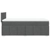 vidaXL Cama box spring con colch&oacute;n tela gris oscuro 100x200 cm