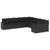 vidaXL Set de sof&aacute;s de jard&iacute;n 10 pzas cojines rat&aacute;n sint&eacute;tico negro
