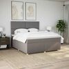 vidaXL Cama box spring con colch&oacute;n tela gris taupe 180x200 cm