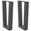 vidaXL Patas para mesa de centro en forma de V (2 unidades), antracita, 38 x (42-43,3) cm, acero