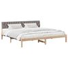 vidaXL Estructura de cama con cabecera Marr&oacute;n y taupe 200 x 200 cm