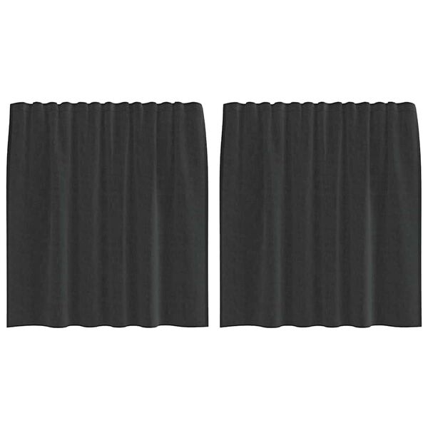 vidaXL Cortinas de gasa con trabillas 2 uds. negro