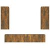 vidaXL Set de muebles de TV 4 pzas madera contrachapada roble ahumado