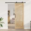 vidaXL Puerta Corredera Natural y negro 83 x 232 cm