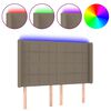 vidaXL Cabecero con LED de tela gris taupe 147x16x118/128 cm