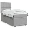 vidaXL Cama box spring con colch&oacute;n tela gris claro 90x200 cm