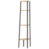 vidaXL Estantería esquinera de 4 niveles marrón claro y negro 45,5x31,5x150 cm