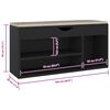 vidaXL Banco zapatero con coj&iacute;n madera ingenier&iacute;a negro 104x30x49 cm