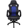 vidaXL Silla de ejecutivo Racing reclinable de cuero artificial azul