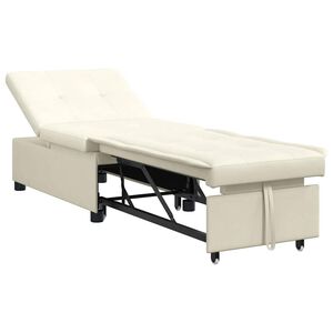 vidaXL Sof&aacute; cama Crema 194 x 67 x 82 cm Terciopelo