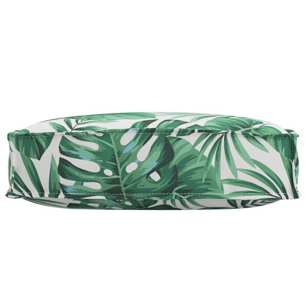 vidaXL Coj&iacute;n de pal&eacute; para asiento Estampado de hojas 60 x 60 x 12 cm