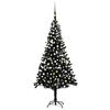 vidaXL &Aacute;rbol de Navidad preiluminado con luces y bolas negro 240 cm