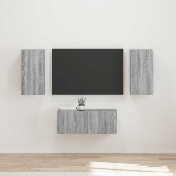 vidaXL Conjunto de mueble de TV 6 pcs Gris Sonoma Madera de ingenier&iacute;a