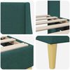 vidaXL Estructura de cama con cabecera Verde oscuro 100 x 200 cm tela