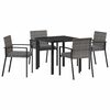 vidaXL Conjunto de Comedor de Jard&iacute;n 5 pcs Gris