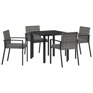 vidaXL Conjunto de Comedor de Jard&iacute;n 5 pcs Gris