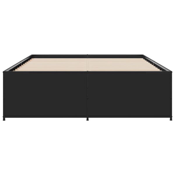vidaXL Estructura de cama madera de ingenier&iacute;a y metal negro 120x200cm