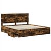 vidaXL Estructura de cama Roble ahumado 200 x 200 cm Madera Ingenieril