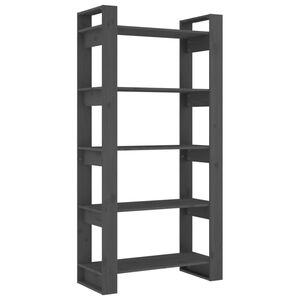 vidaXL Estanter&iacute;a/divisor de espacios madera maciza gris 80x35x160 cm