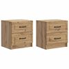 vidaXL Armario de Noche 2 pcs Roble Artesanal 43 x 34,5 x 44,5 cm