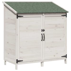 vidaXL Cobertizo de Jard&iacute;n con techo Blanco 106,5 x 56 x 113,5 cm