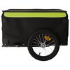 vidaXL Remolque para bicicleta hierro negro y verde 45 kg