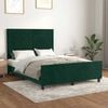 vidaXL Estructura cama sin colch&oacute;n terciopelo verde oscuro 140x200 cm
