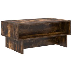 vidaXL Mesa de Caf&eacute; Roble ahumado 80 x 46 x 35 cm Madera de ingenier&iacute;a
