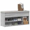 vidaXL Banco zapatero madera de ingenier&iacute;a gris sonoma 102x30,5x45 cm