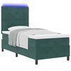 vidaXL Cama Box Spring LED Verde oscuro 100 x 200 cm Terciopelo