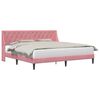 vidaXL Estructura de cama con cabecera Rosa 180 x 200 cm Terciopelo