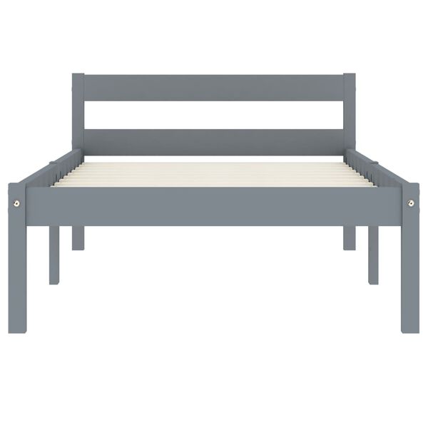 vidaXL Estructura de cama con 2 cajones madera de pino gris 90x200 cm