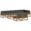 vidaXL Conjunto de sof&aacute;s de exterior 9 pcs Natural y Antracita