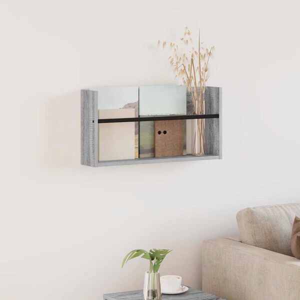 vidaXL Estante de revistas con estante Gris Sonoma 60 x 12 x 30 cm