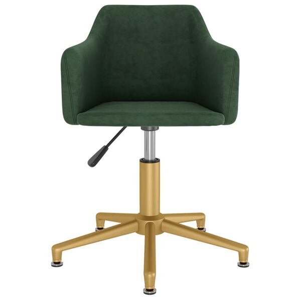 vidaXL Silla de comedor giratoria 6 uds terciopelo verde oscuro