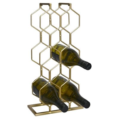 Home&Styling Botellero para 8 botellas metal dorado