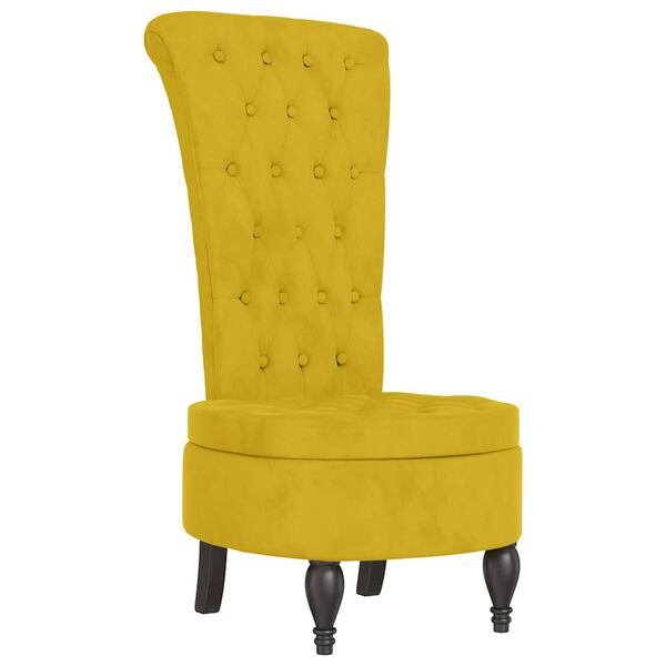 vidaXL Sill&oacute;n de respaldo alto con botones terciopelo amarillo