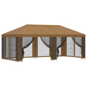 vidaXL Gazebo con paredes laterales 6 x 3 m Beige Poli&eacute;ster y Acero