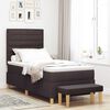 vidaXL Cama tipo Box Spring con colch&oacute;n Marr&oacute;n oscuro 90 x 190 cm tela