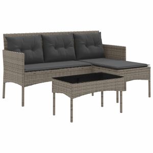 vidaXL Conjunto de sof&aacute;s de jard&iacute;n con coj&iacute;n 2 pcs rat&aacute;n sint&eacute;tico
