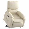vidaXL Sill&oacute;n reclinable elevable el&eacute;ctrico de cuero sint&eacute;tico crema
