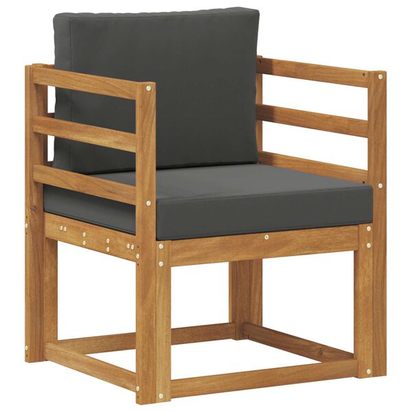 vidaXL Sof&aacute; de exterior Madera de Acacia S&oacute;lida y Poli&eacute;ster Natural