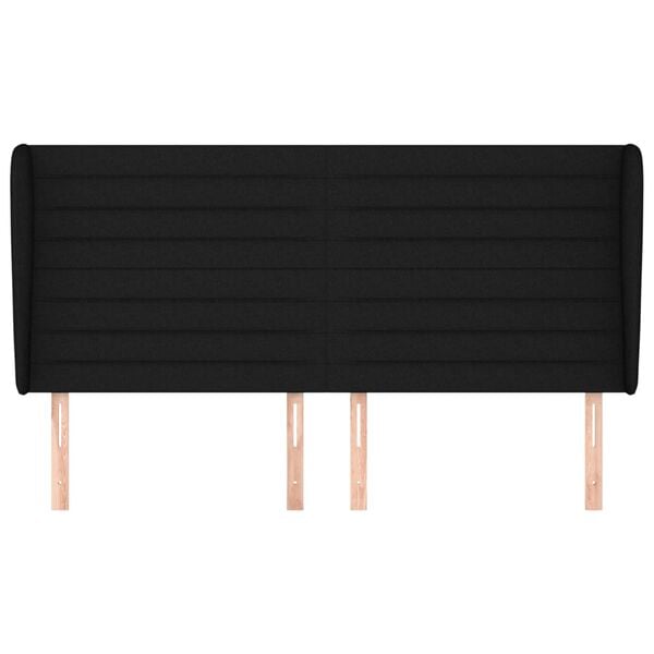 vidaXL Cabecero con orejas de tela negro 183x23x118/128 cm