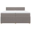 vidaXL Cama box spring con colch&oacute;n tela gris taupe 200x200 cm