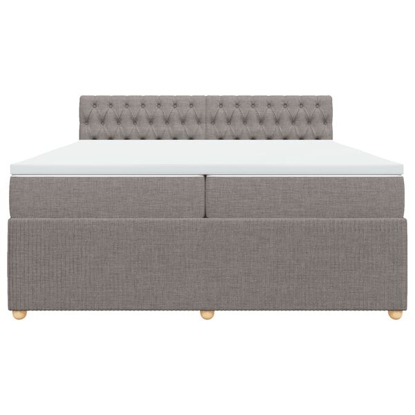 vidaXL Cama box spring con colch&oacute;n tela gris taupe 200x200 cm