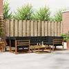 vidaXL Conjunto de sof&aacute;s de exterior con coj&iacute;n 7 pcs Natural y negro