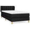 vidaXL Cama box spring con colch&oacute;n tela negro 90x190 cm