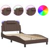 vidaXL Estructura de cama Viana con LED sin colch&oacute;n marr&oacute;n 100x200 cm